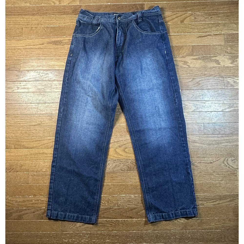 Southpole Jeans Men's 34 Dark Wash Baggy Wide Leg Y2K 32" Inseam Skater